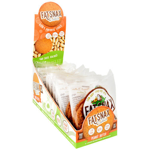 Fat Snax Cookies, Peanut Butter, 10 - 1.4 oz. Two Cookie Packages