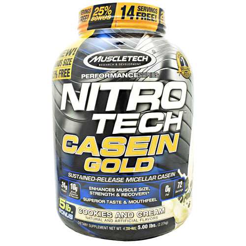Nitro Tech Casein Gold, Cookies And Cream, 5 lb.  (2.27 kg)