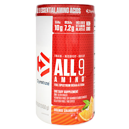 All 9 Amino, Orange Cranberry, 30 servings- 15.87 oz (450g)