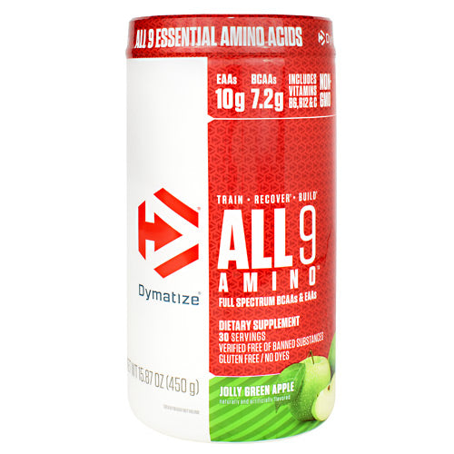 All 9 Amino, Jolly Green Apple, 30 servings- 15.87 oz (450g)