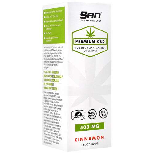 Premium Cbd, Cinnamon, 500mg (1 Fl OZ)