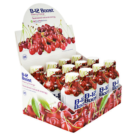 B-12 Boost, Cherry Charge, 12  (2 fl oz) bottles