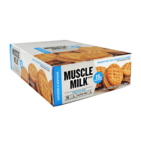 Muscle Milk Bar, Peanut Butter Cookie, 12 - 1.76 oz. Bars