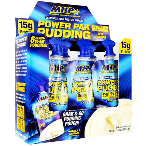 Power Pak Pudding, Vanilla Cream, 6 (4 oz) Pouches