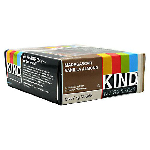 Kind Nuts & Spices, Madagascar Vanilla Almond, 12 bars per box