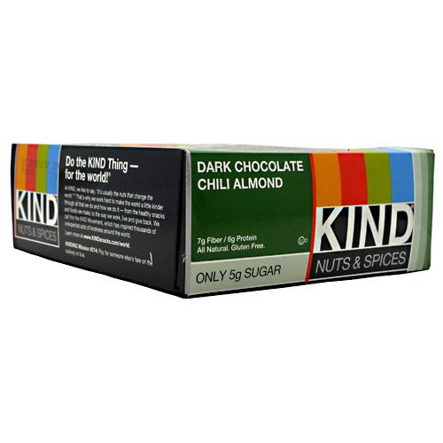 Kind Nuts & Spices, Dark Chocolate Chili Almond, 12 Bars