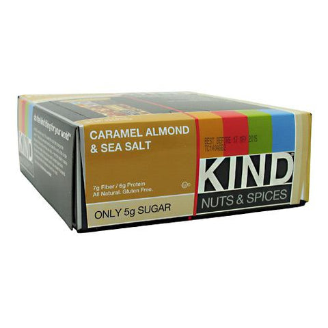 Kind Nuts & Spices, Caramel Almond & Sea Salt, 12 Bars