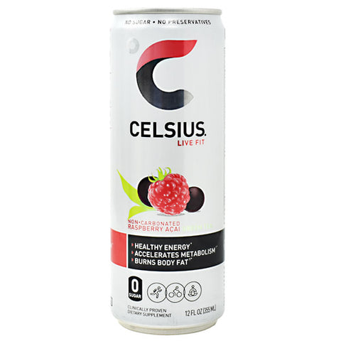 Celsius, Raspberry Acai Green Tea, 12 (12 fl oz) Cans