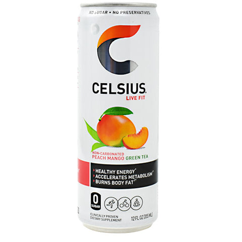 Celsius, Peach Mango Green Tea, 12 (12 fl oz) Cans