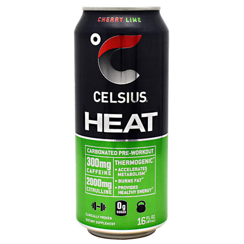 Celsius Heat, Cherry Lime, 12 - 16 fl oz (473mL) Cans