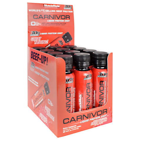 Carnivor Liquid Protein Shot, Fruit Punch, 12 (4 fl oz) Bottles