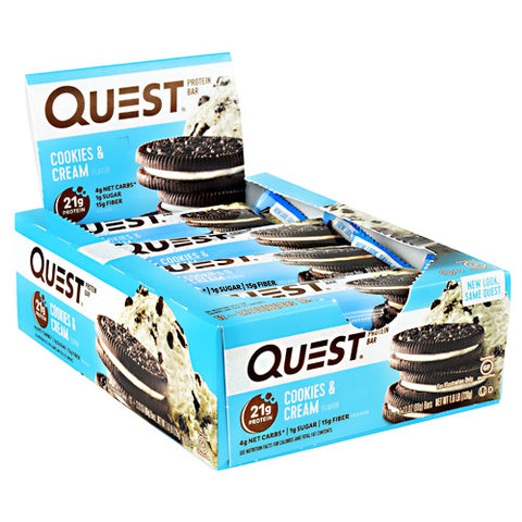 Quest Protein Bar, Cookies & Cream, 12 (2.12 oz) Bars