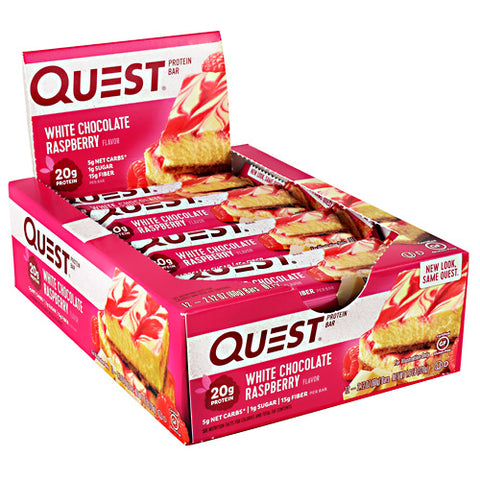 Quest Protein Bar, White Chocolate Raspberry, 12(2.12 oz) Bars