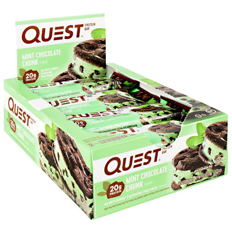 Quest Protein Bar, Mint Chocolate Chunk, 12 (2.12 oz) Bars