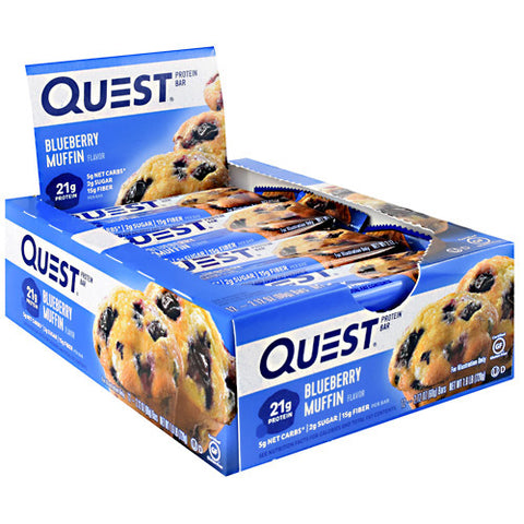 Quest Protein Bar, Blueberry Muffin, 12 - 2.12oz (60g) Bars