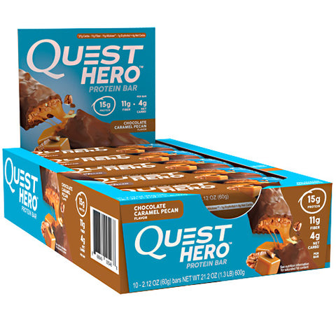 Hero Bar, Chocolate Caramel Pecan, 10 - 2.12 oz Bars