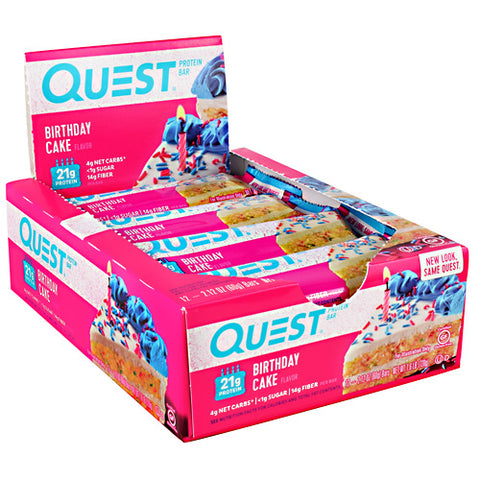 Quest Protein Bar, Birthday Cake, 12 (2.12oz) Bars