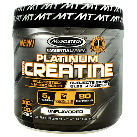 Platinum 100% Creatine, Unflavored, 80 Servings (14.11 oz)