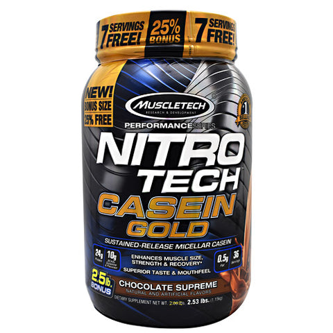 Nitro Tech Casein Gold, Chocolate Supreme, 2.53 lbs (1.15 kg)