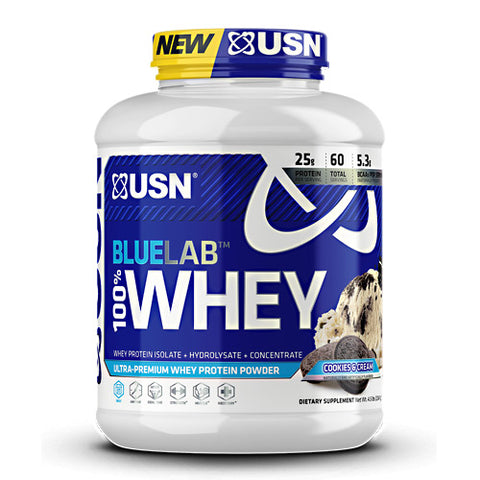 Blue Lab 100% Whey, Cookies & Cream, 4.5 LBS