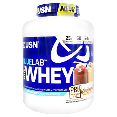 Blue Lab 100% Whey, Peanut Butter And Jelly, 4.5 LBS