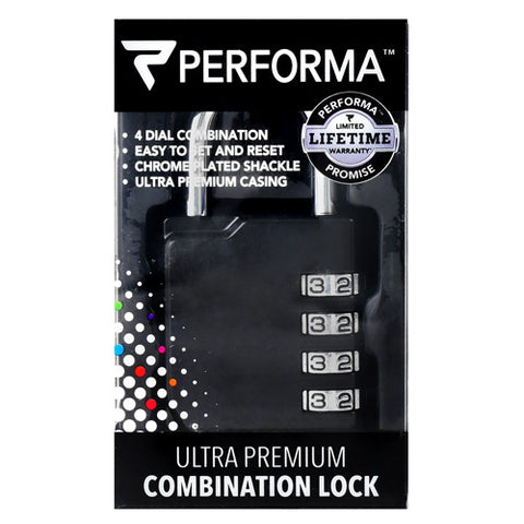 Combination Lock, Black, 1 Lock