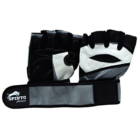 Men's Workout Glove W- Wrist Wraps, White-gray, XL