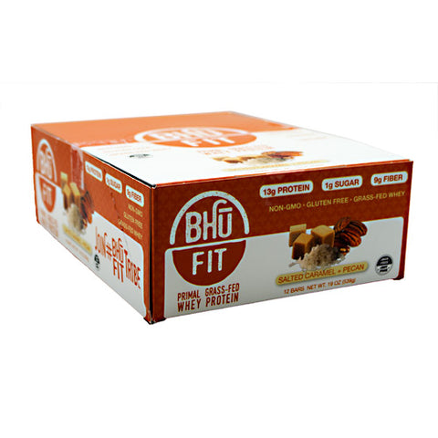 Bhu Fit Primal Protein, Salted Caramel Pecan, 12 bars- 19 oz (539g)