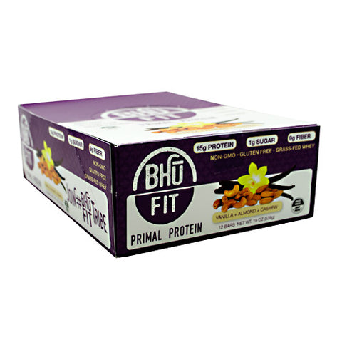 Bhu Fit Primal Protein, Vanilla Almond Cashew, 12 bars- 19 oz (539g)