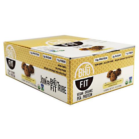 Bhu Fit Bar, Superfood Chocolate Chip Cookie Dough, 12 Bars