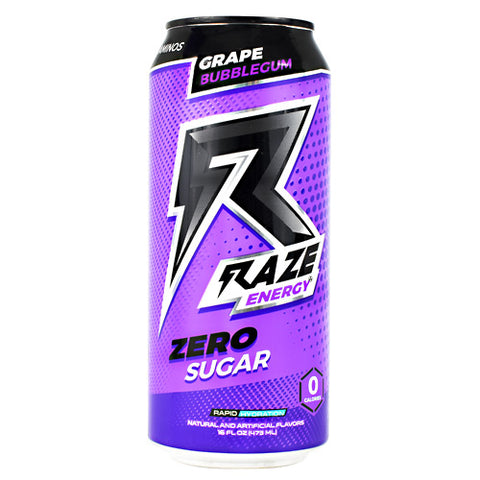 Raze Energy, Grape Bubblegum, 12 - 16 FL OZ Cans