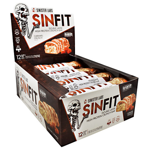 Sinfit Bar, Caramel Crunch, 12 - 2.93 oz (83g) per bar