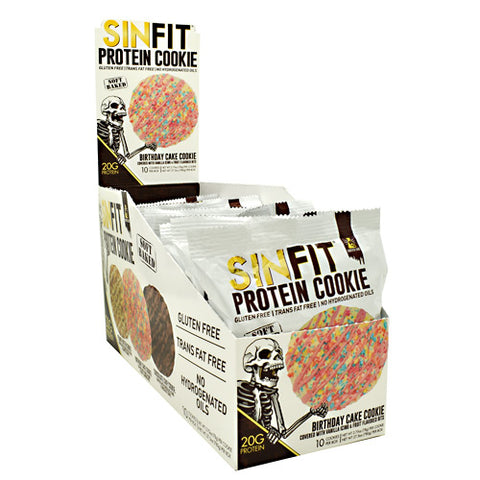 Sinfit Cookie, Birthday Cake Cookie, 10 - 2.75oz (78g) Per cookie