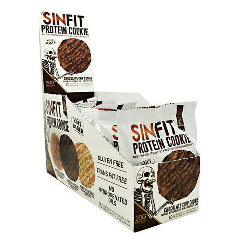 Sinfit Cookie, Chocolate Chip Cookie, 10 - 2.75oz (78g) Per cookie