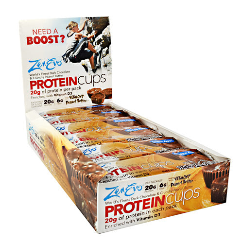 Protein Cups, Dark Chocolate And Crunchy Peanut Butter, 12 (3 cup) Pack